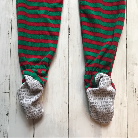 Carter’s Fleece Striped Holiday Footed Pajama, 3T - Picture 5 of 6